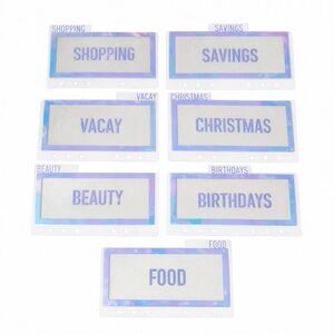 Holographic Personal Size Cash Budget Envelopes, Cash Stuffing Planner Inserts